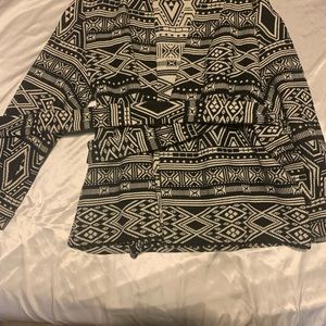 Aztecs black and white jacket with lap belt- worn once